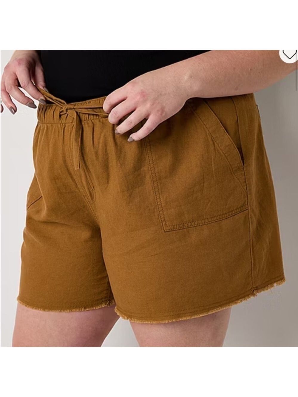 a.n.a. A New Approach brown pull on drawstring waist shorts Woman’s XL - Picture 11 of 11